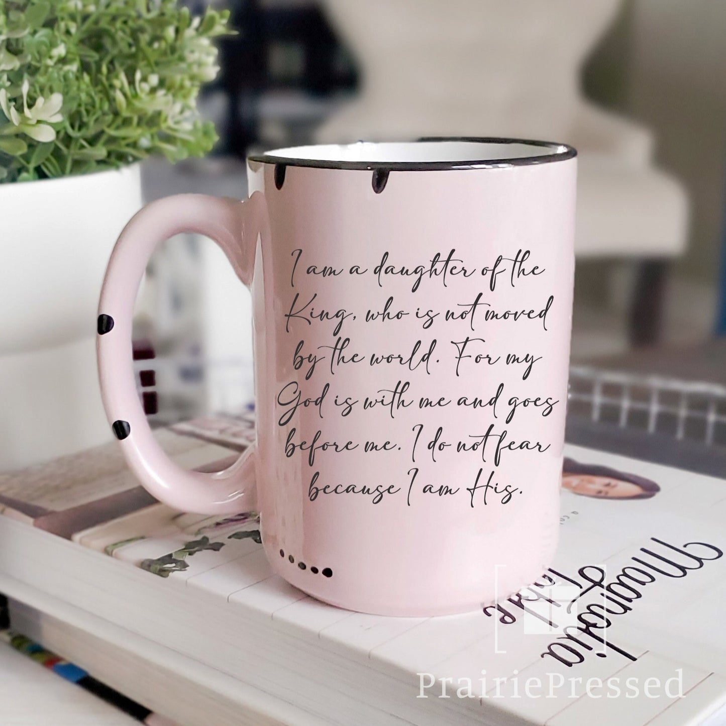 I am a Daughter of the King Rustic Chipped Ceramic Mug