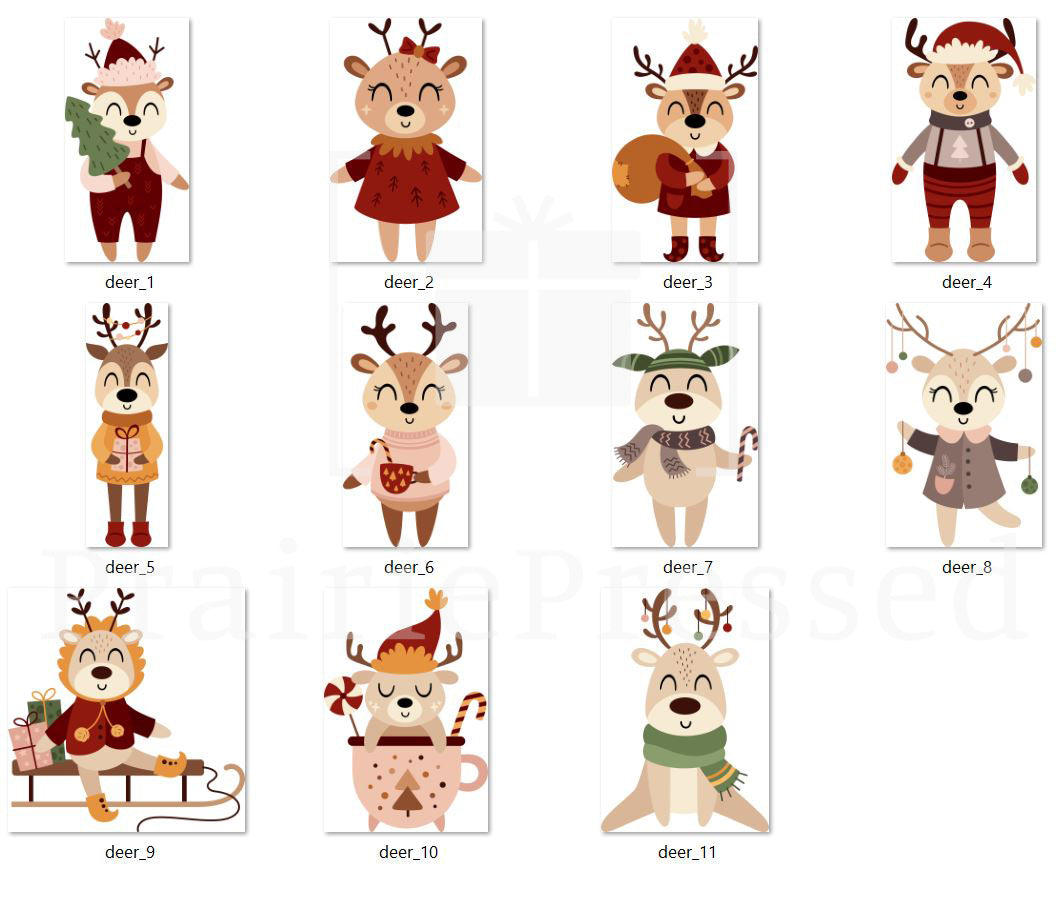 Boho Deer Ornament -  11 Deer Options