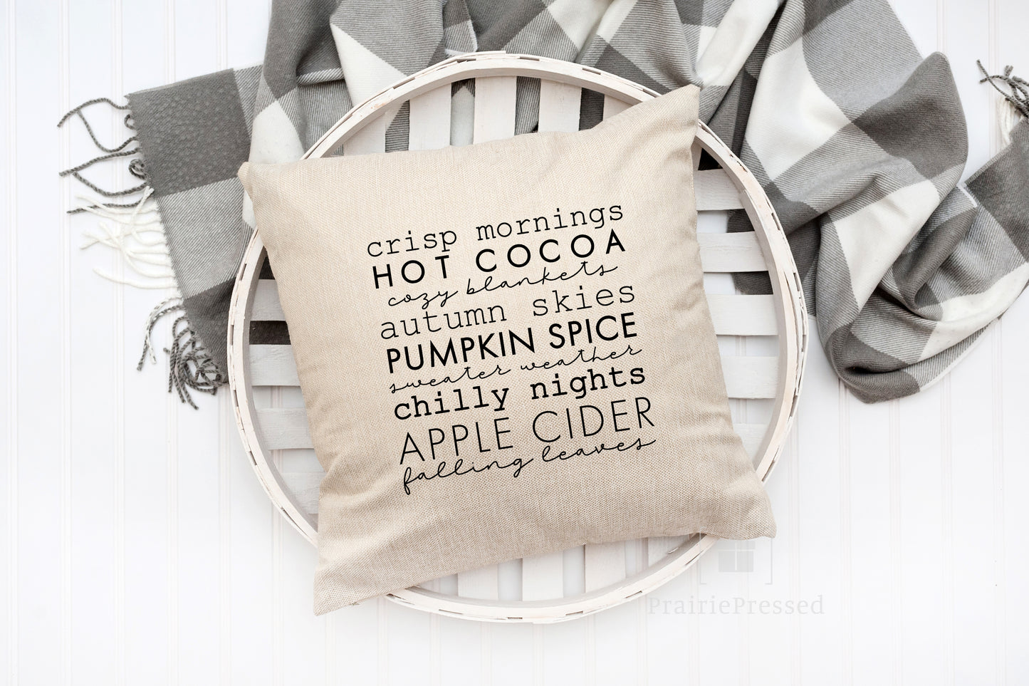 Fall Words Pillow Cover