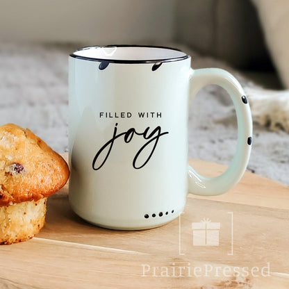 Joy to the World Rustic Chipped Ceramic Mug