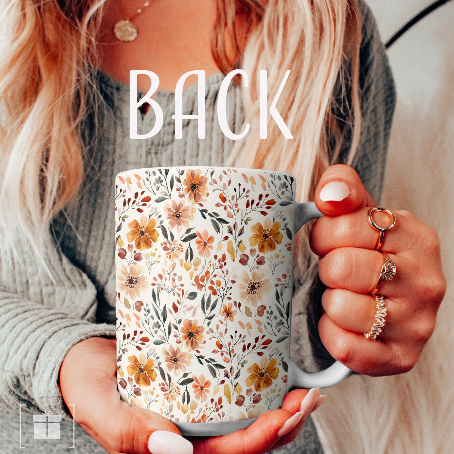 Ceramic Coffee Mug - Fall Cottagecore Floral