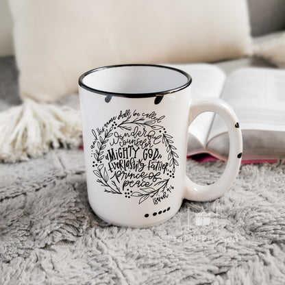 Isaiah 9:6  Rustic Chipped Ceramic Mug