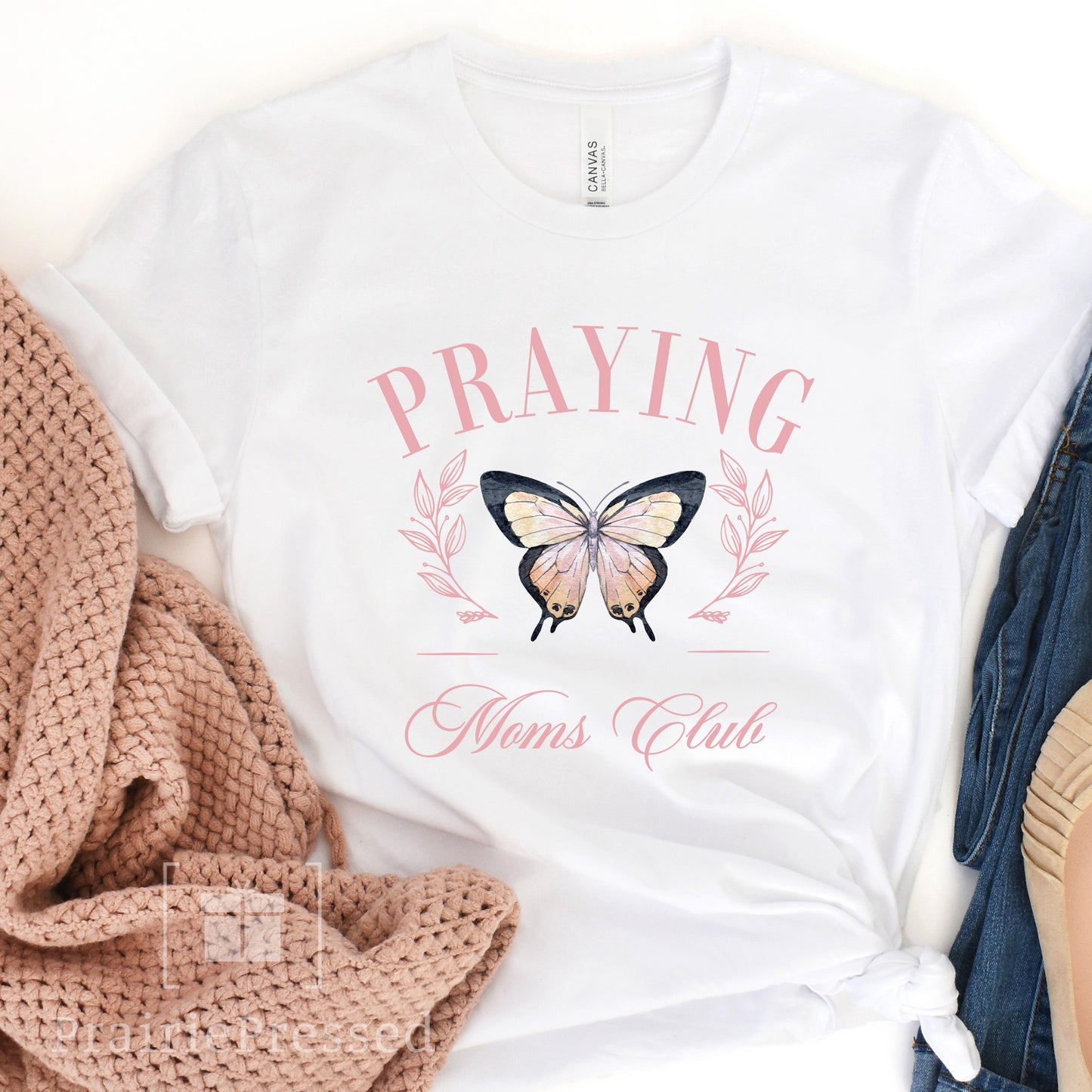 Praying Moms Club Pretty Butterfly T Shirt