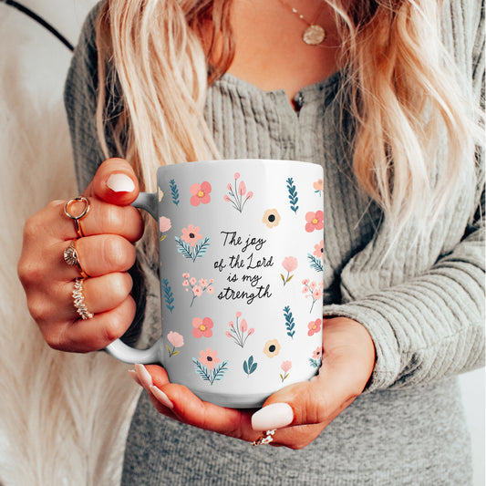 The Joy of the Lord Ceramic Mug Ditsy Floral