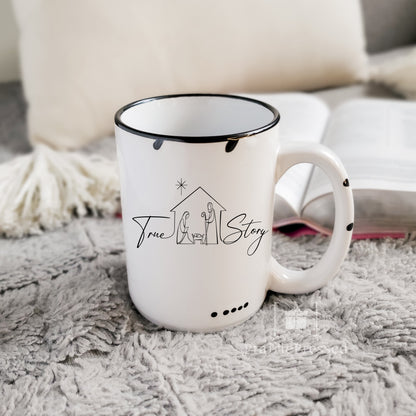 True Story Rustic Chipped Ceramic Mug