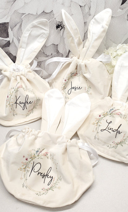 Adorable Velvet Wildflower EASTER BUNNY BAGS