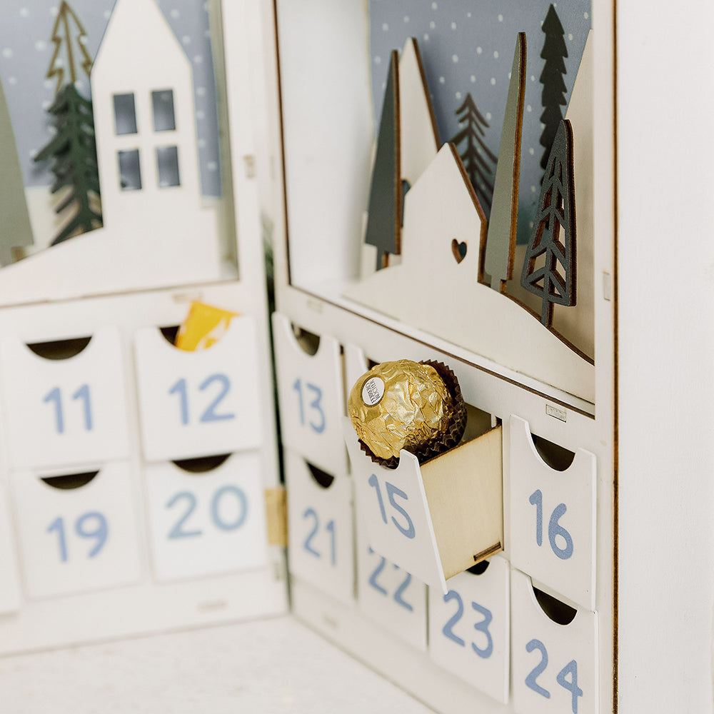 Christmas Countdown Foldable Wooden Advent Calendar