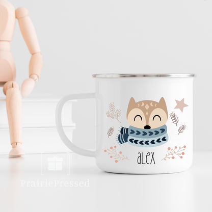 Winter Animals Enamel Mug 12oz