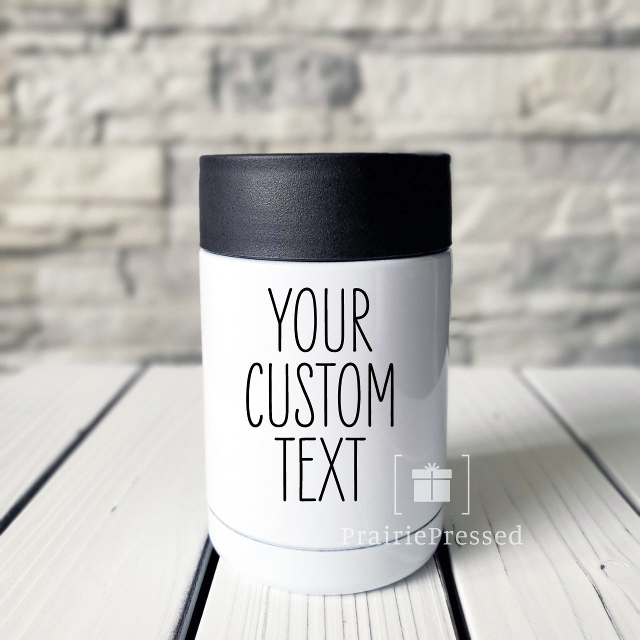 Custom Text Can Cooler - 12 oz Standard Can