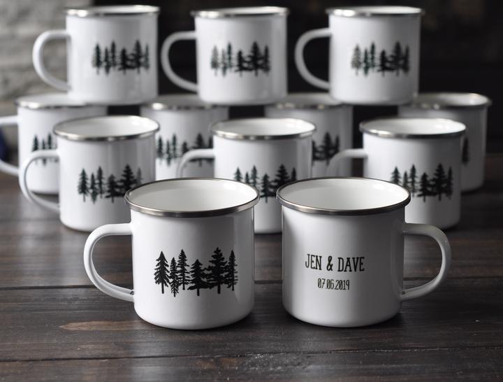 Groomsman, Best Man, Wedding Party Forest Enamel Mug - Wedding Party Gift