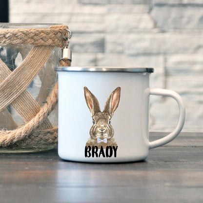 Kids Easter Bunny Personalized Enamel Mug 12oz