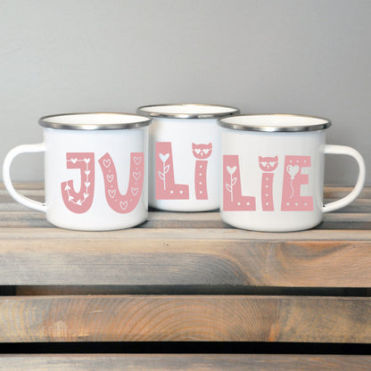 Kids Personalized Enamel Mug 12oz - Name Wrap