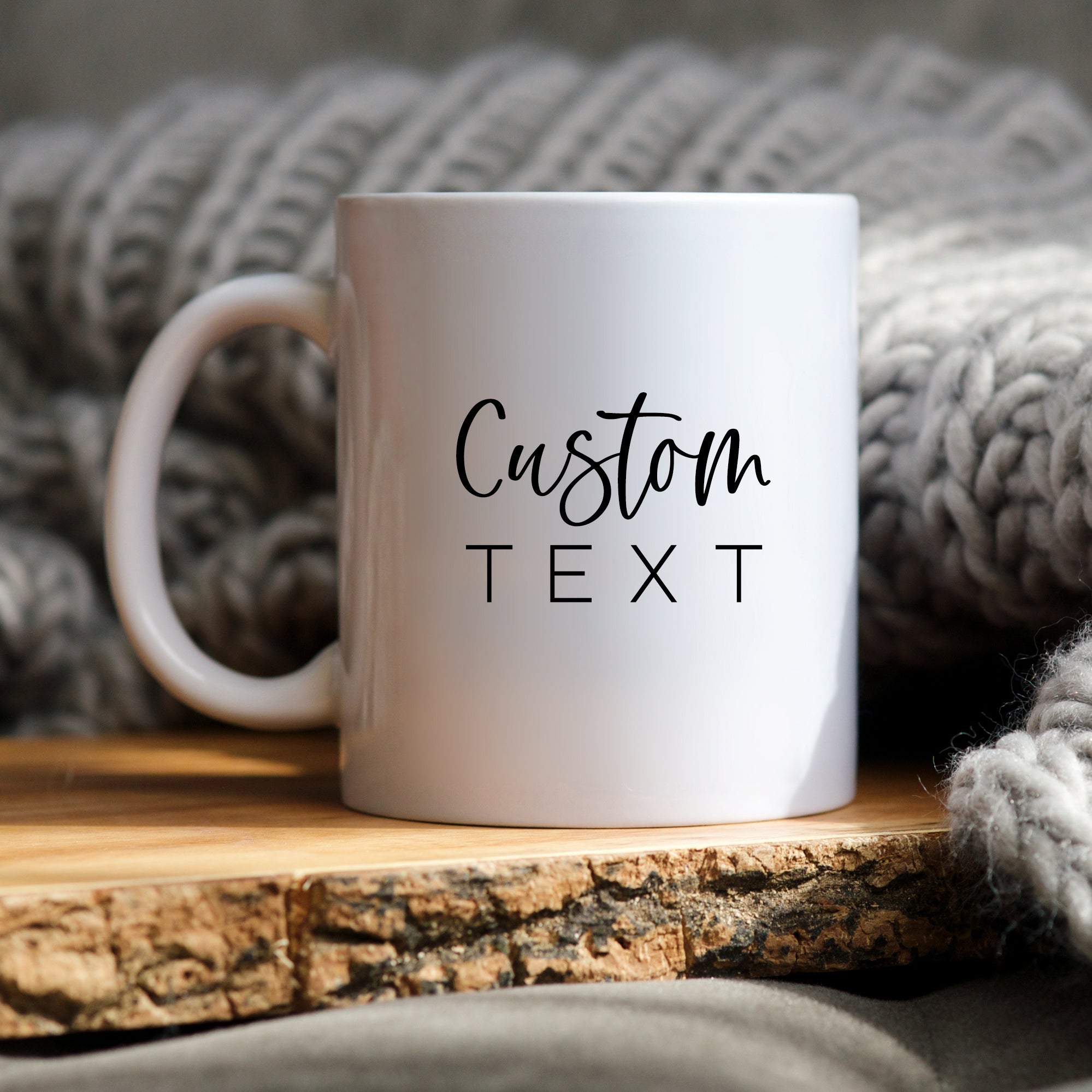 Cup With Text Custom Ceramic Mug - Add Your Text, Logo, or Quote – PrairiePressed