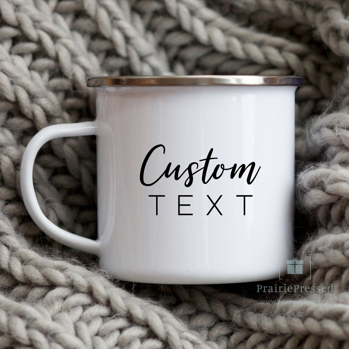 Custom Enamel Mug - Add Your Text, Logo, or Quote