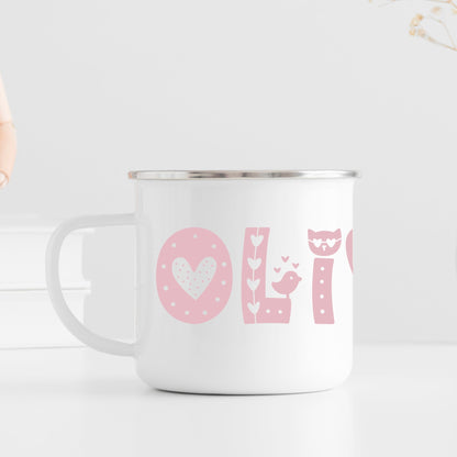 Kids Personalized Enamel Mug 12oz - Name Wrap