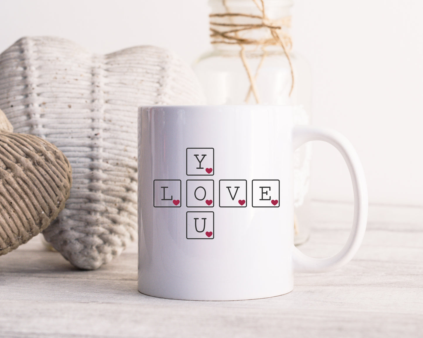 Love You Scrabble Tiles Ceramic Mug