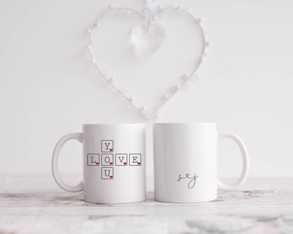 Love You Scrabble Tiles Ceramic Mug