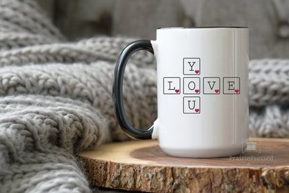 Love You Scrabble Tiles Ceramic Mug