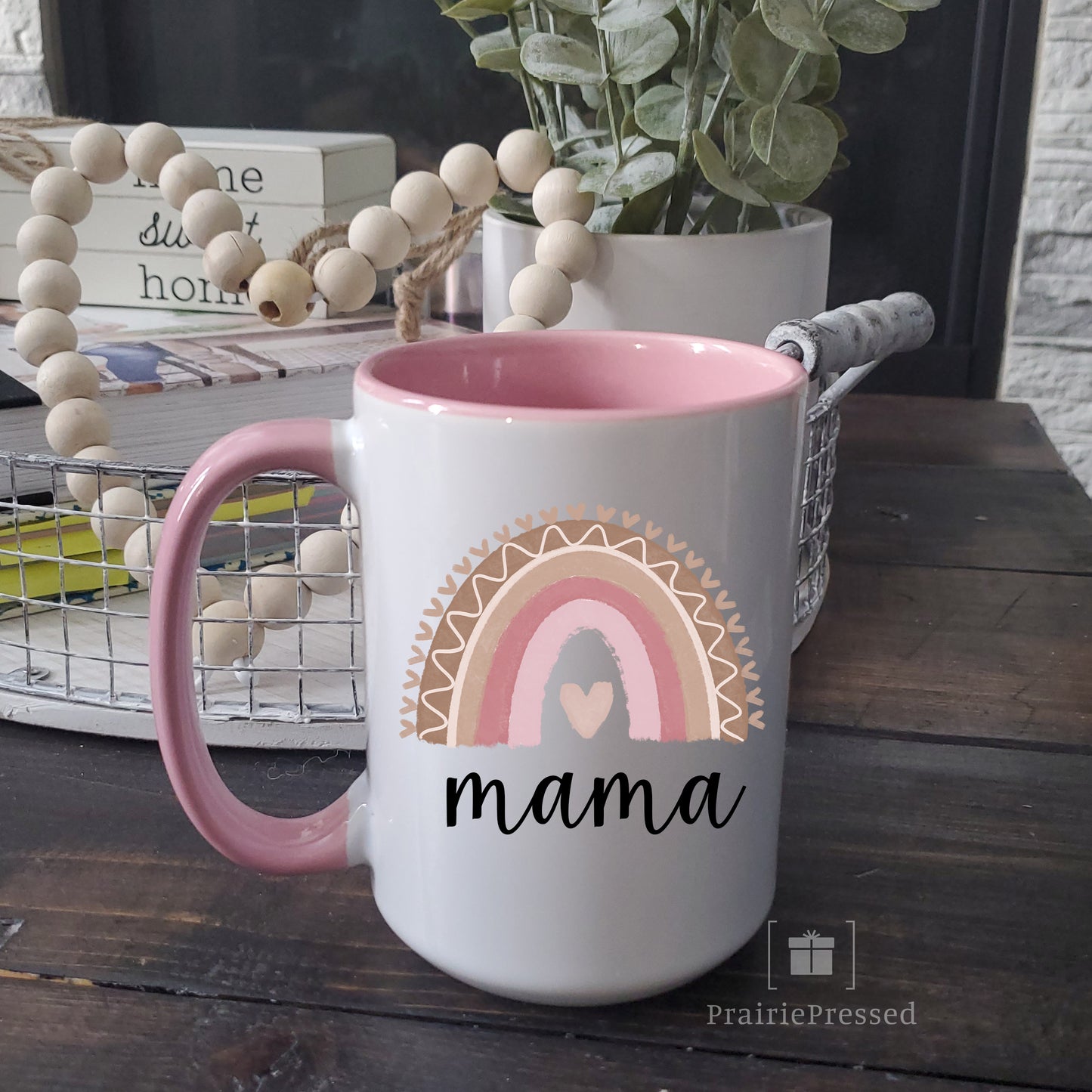 Mama Boho Rainbow Ceramic Mug