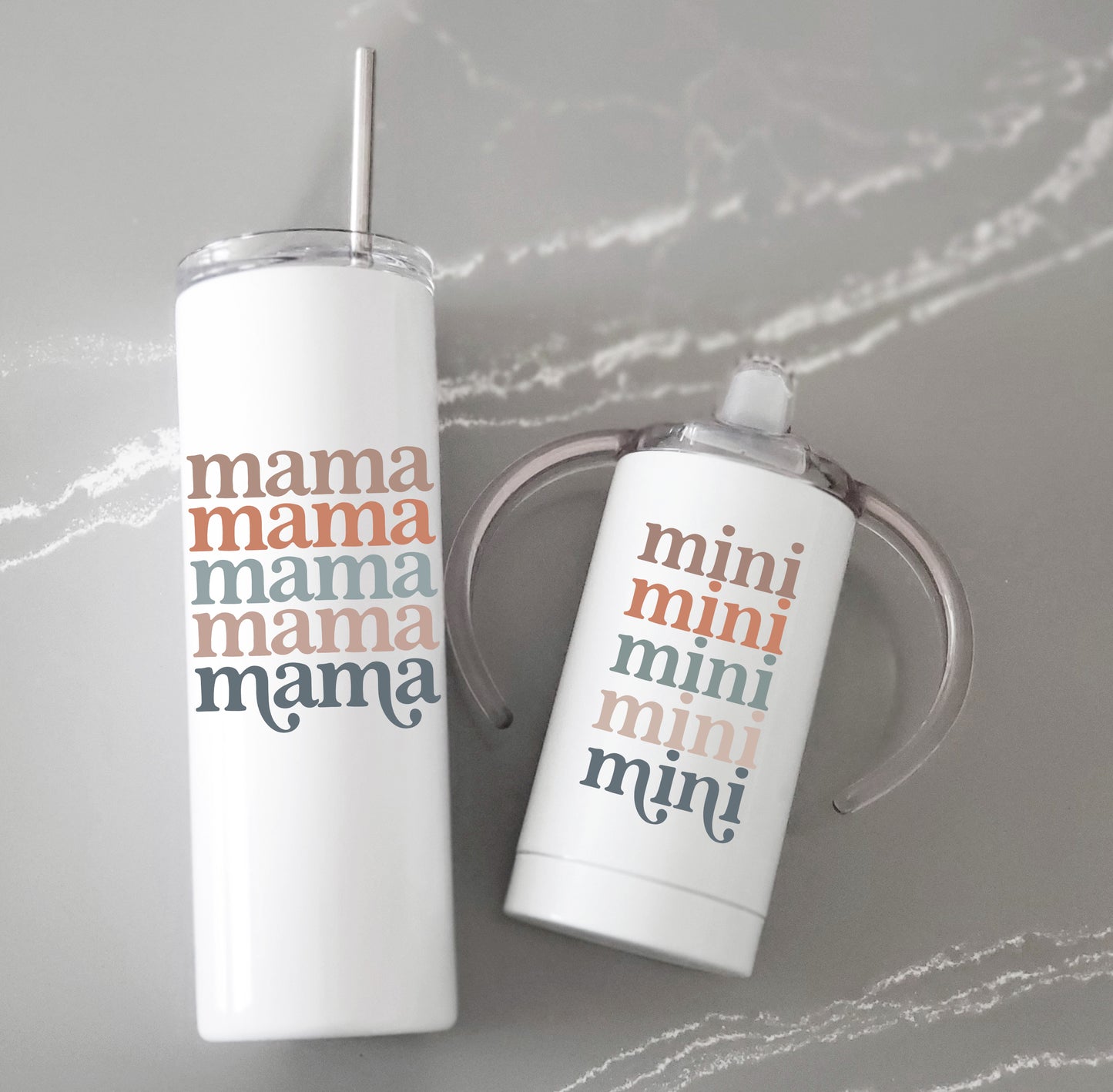 Mama Mini Retro Stacked Font Tumbler Set