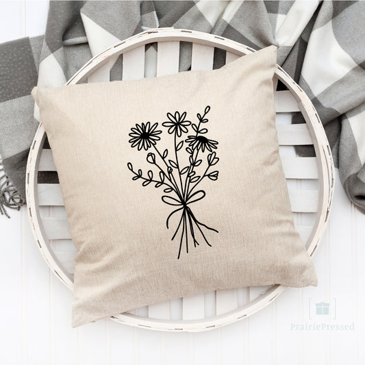 Wildflowers Bouquet Pillow Cover